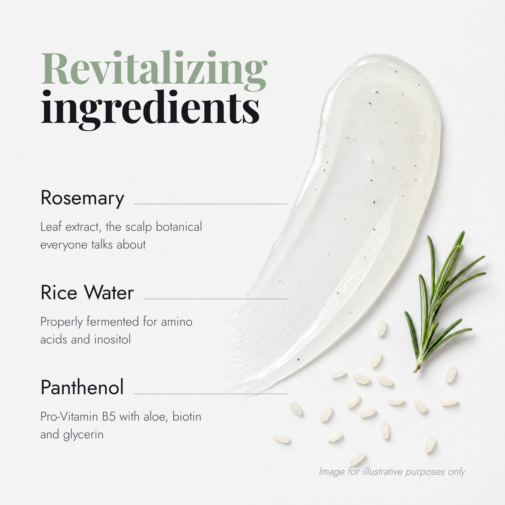 Rosemary leaf extract and fermented rice water